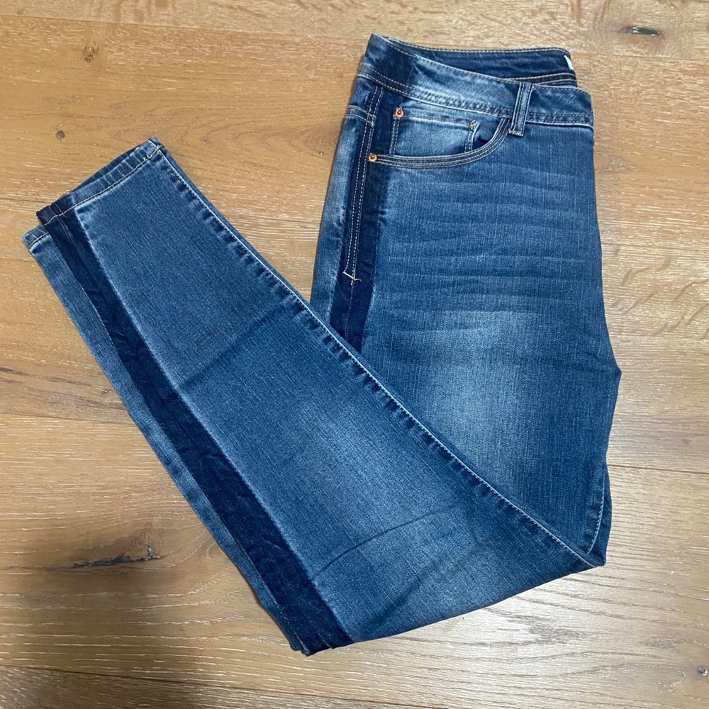 Blue Kenzie Skinny Jeans with Side Detail